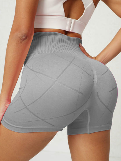 High waist active shorts - gray