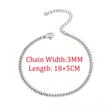 High-quality stainless steel Cuban link bracelet: stylish, durable, and adds a touch of class to any outfit.