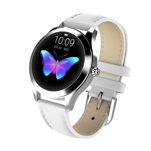 Women's IP68 waterproof smartwatch: stylish, durable, fitness tracker, and connected for all activities.