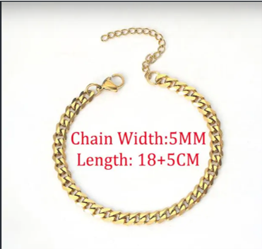 High-quality stainless steel Cuban link bracelet: stylish, durable, and adds a touch of class to any outfit.