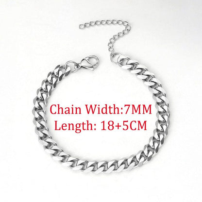 High-quality stainless steel Cuban link bracelet: stylish, durable, and adds a touch of class to any outfit.