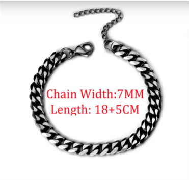 High-quality stainless steel Cuban link bracelet: stylish, durable, and adds a touch of class to any outfit.