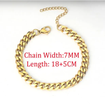 High-quality stainless steel Cuban link bracelet: stylish, durable, and adds a touch of class to any outfit.