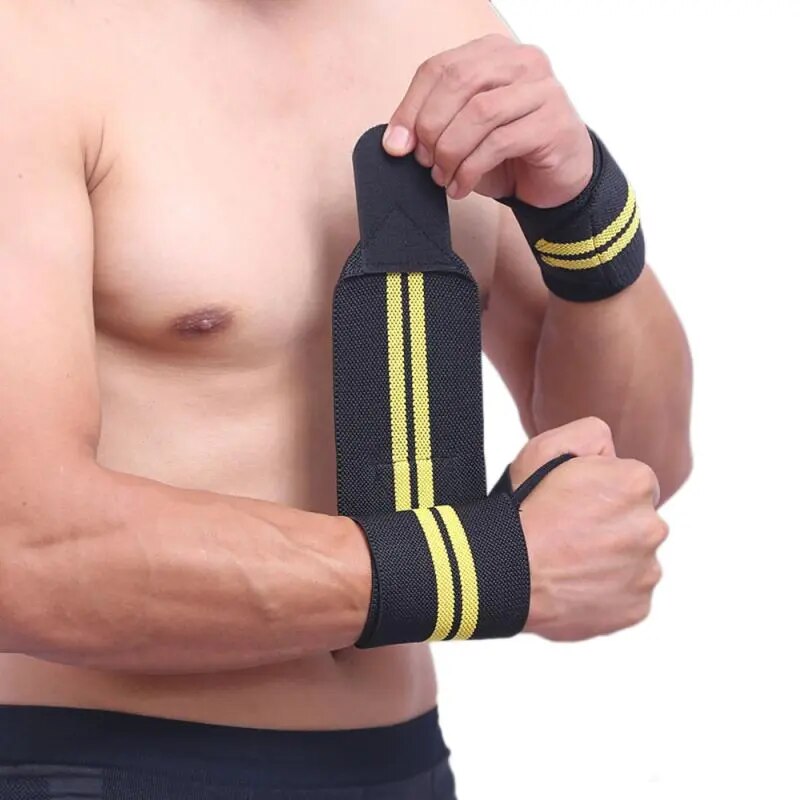 Soft, adjustable wrist supports with a thumb loop, adhesive Velcro for a secure fit, and excellent protection for weight-lifting and training.