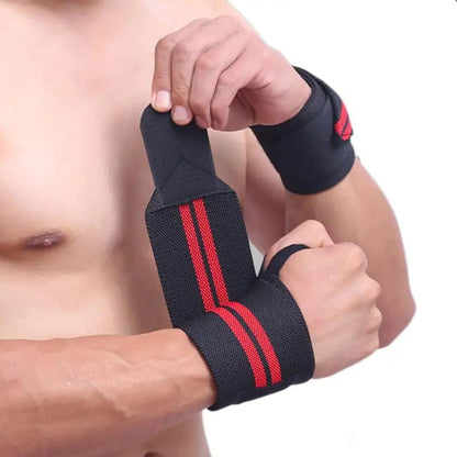 Soft, adjustable wrist supports with a thumb loop, adhesive Velcro for a secure fit, and excellent protection for weight-lifting and training.