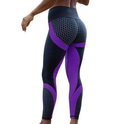 Women's Sport Yoga Leggings with a full-length design, made from durable broadcloth fabric. Featuring an elastic waist and polyester material for comfort and support during workouts