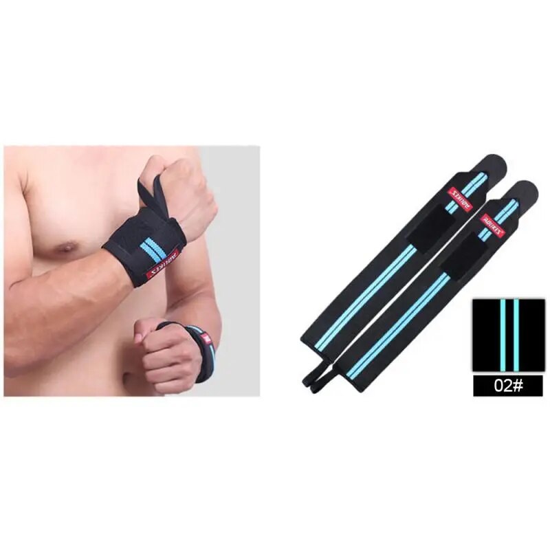 Soft, adjustable wrist supports with a thumb loop, adhesive Velcro for a secure fit, and excellent protection for weight-lifting and training.