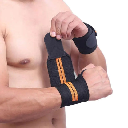 Soft, adjustable wrist supports with a thumb loop, adhesive Velcro for a secure fit, and excellent protection for weight-lifting and training.