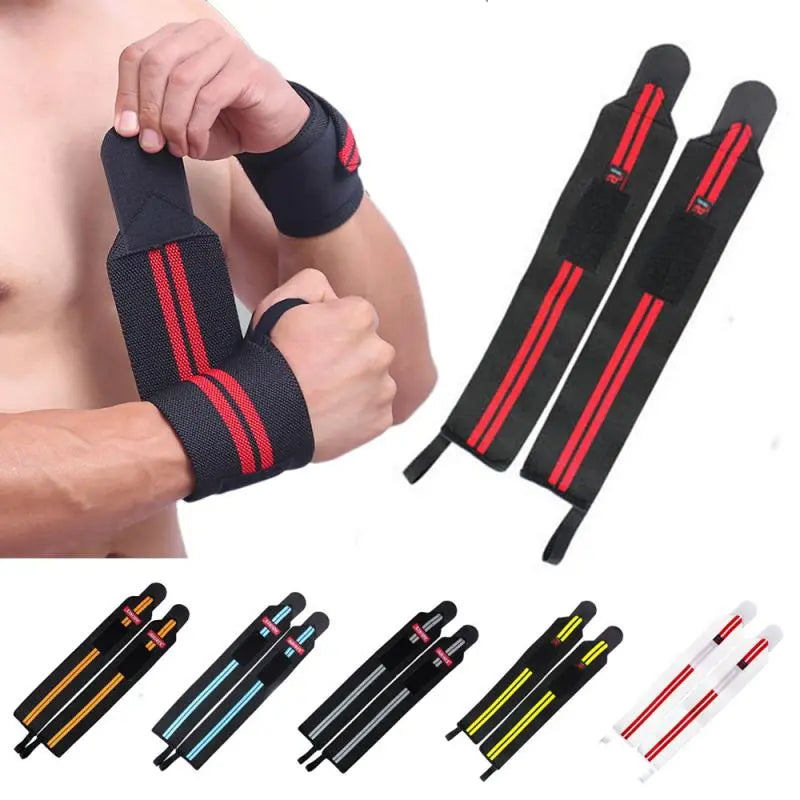 Soft, adjustable wrist supports with a thumb loop, adhesive Velcro for a secure fit, and excellent protection for weight-lifting and training.