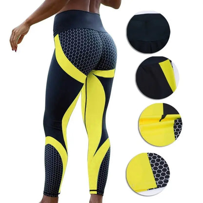 Women's Sport Yoga Leggings with a full-length design, made from durable broadcloth fabric. Featuring an elastic waist and polyester material for comfort and support during workouts