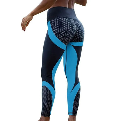 Women's Sport Yoga Leggings with a full-length design, made from durable broadcloth fabric. Featuring an elastic waist and polyester material for comfort and support during workouts