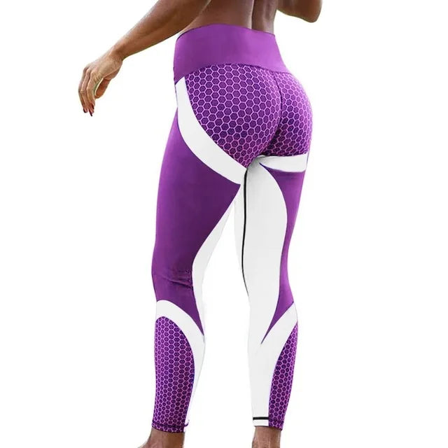 Women's Sport Yoga Leggings with a full-length design, made from durable broadcloth fabric. Featuring an elastic waist and polyester material for comfort and support during workouts