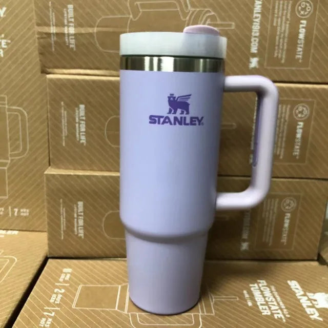 Stanley Tumbler with Flow State Straw Lid, made from premium stainless steel. Designed for durability and style, perfect for enjoying beverages on the go.