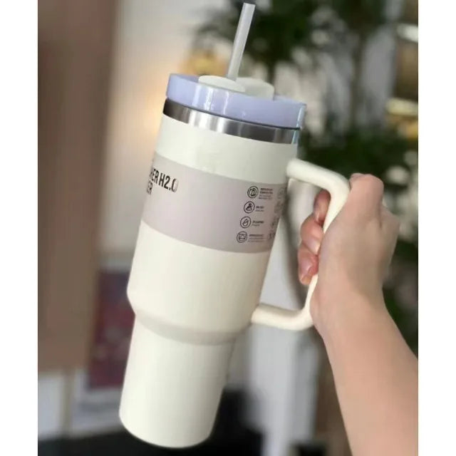 Stanley Tumbler with Flow State Straw Lid, made from premium stainless steel. Designed for durability and style, perfect for enjoying beverages on the go.