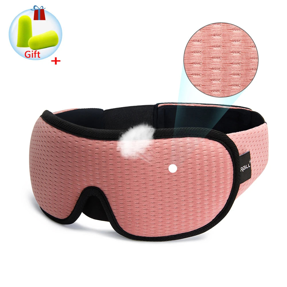 Men's and Women's Sleep Mask made from soft cotton, designed to block out light and distractions for deep, uninterrupted sleep at home or while traveling.