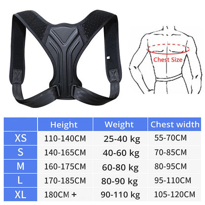 STAWIN Posture Support Brace available in sizes XS to XL, designed for men, women, and teenagers, helps maintain body balance and reduce muscle strain and pain.