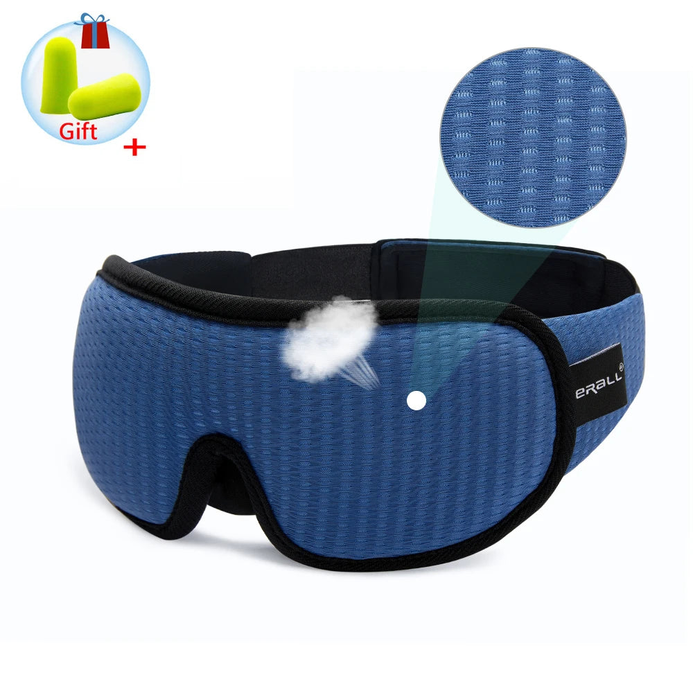 Men's and Women's Sleep Mask made from soft cotton, designed to block out light and distractions for deep, uninterrupted sleep at home or while traveling.