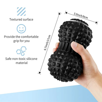 Professional Electric Massage Ball with 4 vibration levels, textured surfaces for deep tissue therapy, improves blood flow, prevents muscle soreness, and speeds up recovery. Includes USB charging cable and manual.