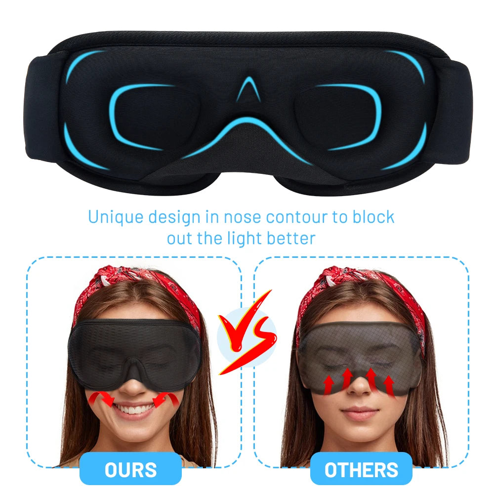 Men's and Women's Sleep Mask made from soft cotton, designed to block out light and distractions for deep, uninterrupted sleep at home or while traveling.