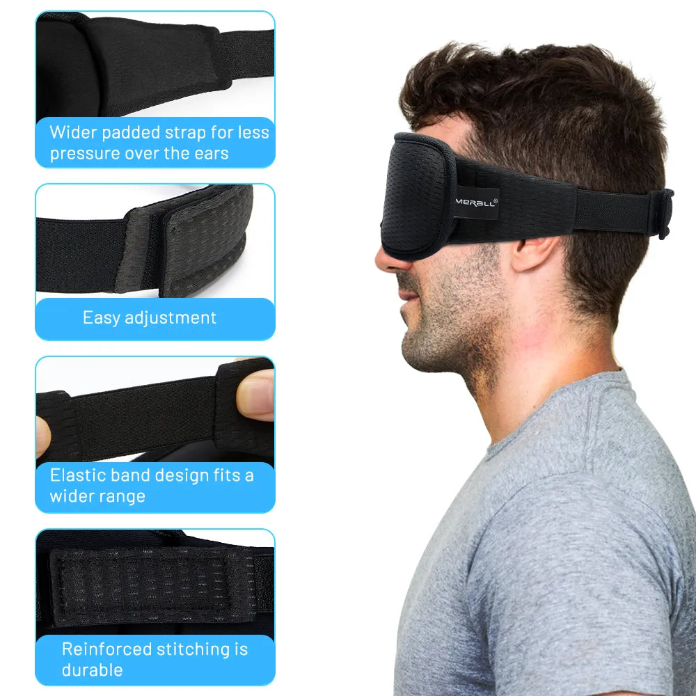 Men's and Women's Sleep Mask made from soft cotton, designed to block out light and distractions for deep, uninterrupted sleep at home or while traveling.