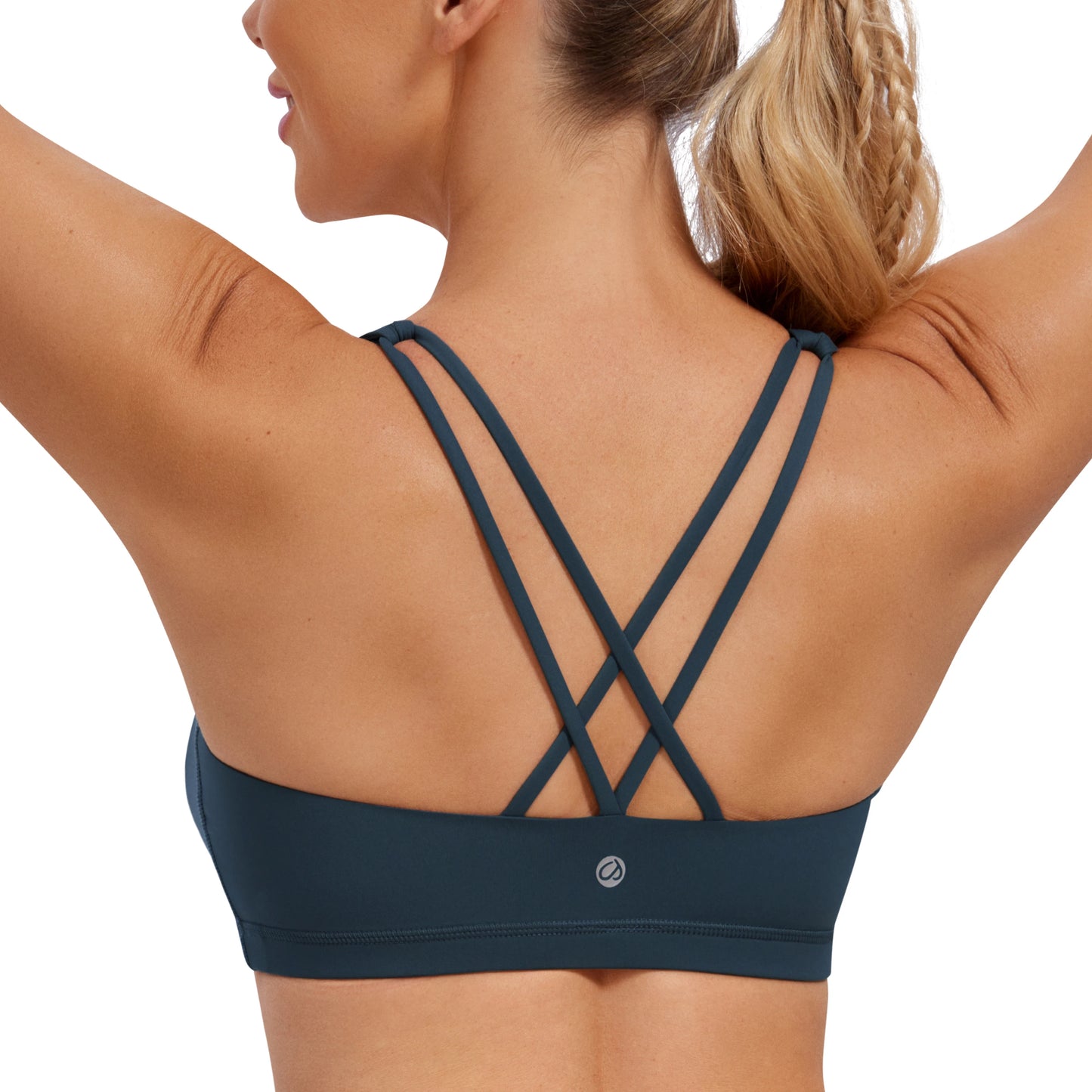 Low cut, wire-free sports bra with a strappy design and Naked Feeling fabric for a soft, lightweight, and comfortable fit. Ideal for low-impact activities