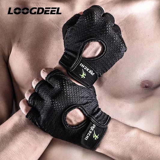 Ultralight microfiber weightlifting gloves with breathable mesh, full palm coverage, and thumb protection for durability and comfort.