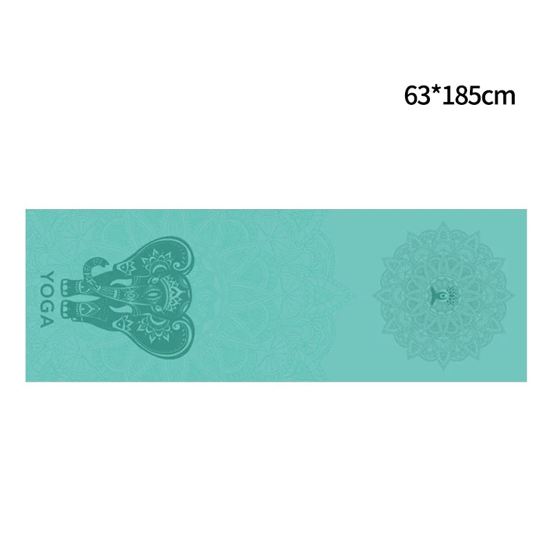 Microfiber yoga towel with excellent water absorption, soft and comfortable, easy to clean, featuring a printed design and a convenient storage bag