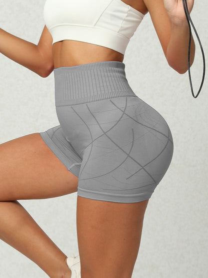 High waist active shorts - gray