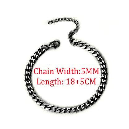 High-quality stainless steel Cuban link bracelet: stylish, durable, and adds a touch of class to any outfit.