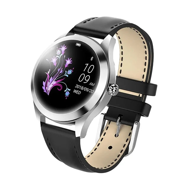 Women's IP68 waterproof smartwatch: stylish, durable, fitness tracker, and connected for all activities.