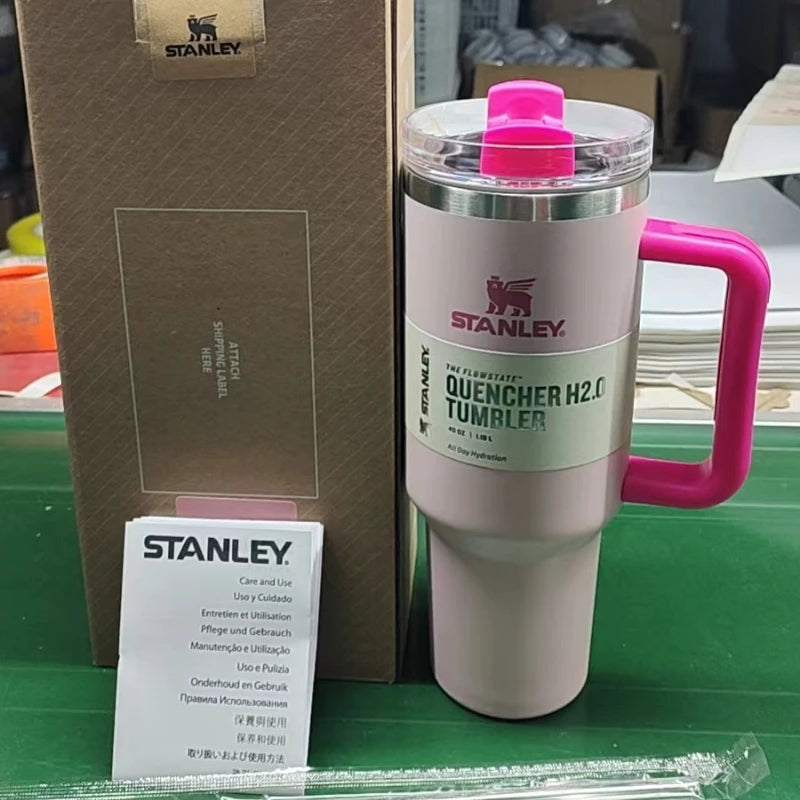 Stanley Tumbler with Flow State Straw Lid, made from premium stainless steel. Designed for durability and style, perfect for enjoying beverages on the go.