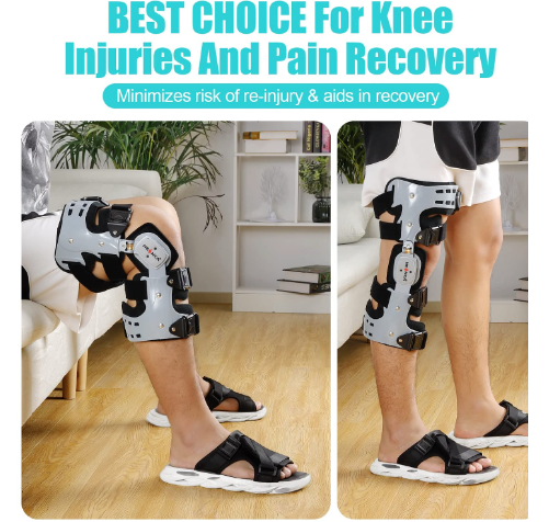 Knee Brace Pro providing advanced orthotic support for post-surgery recovery, featuring a customizable, breathable fit for enhanced comfort and posture restoration.