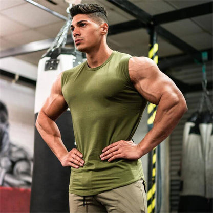 Men's Gym Vest - Army Green