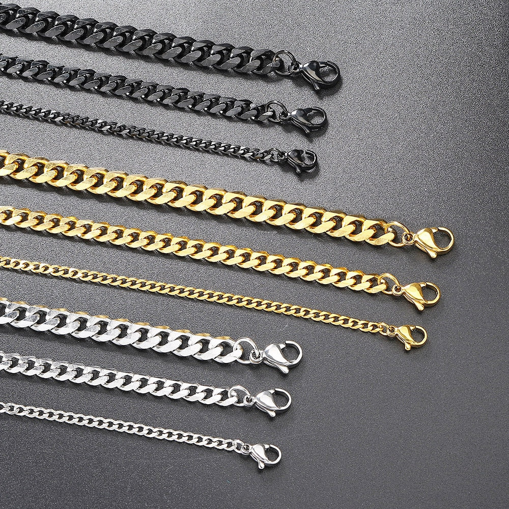 High-quality stainless steel Cuban link bracelet: stylish, durable, and adds a touch of class to any outfit.