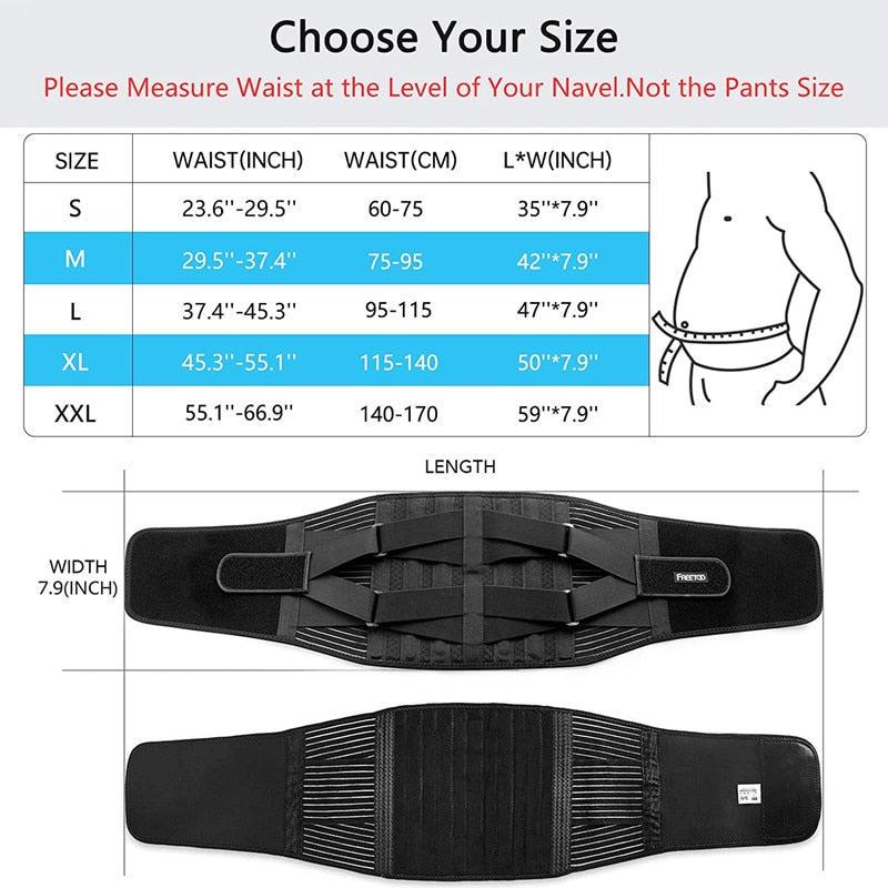 Back Lumbar Support Belt improves posture and relieves back pain.