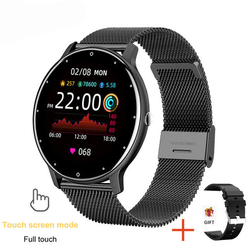  Full Touch Screen Fitness Smart Watch: modern design, tracks activity, heart rate, and more with advanced technology.