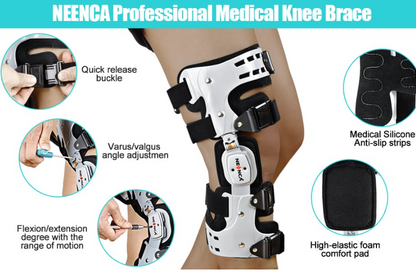 Knee Brace Pro providing advanced orthotic support for post-surgery recovery, featuring a customizable, breathable fit for enhanced comfort and posture restoration.