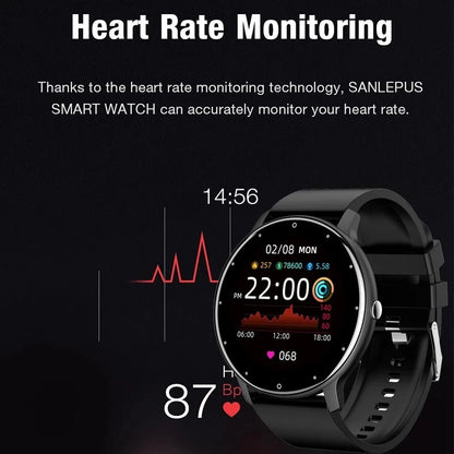  Full Touch Screen Fitness Smart Watch: modern design, tracks activity, heart rate, and more with advanced technology.